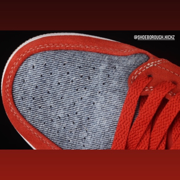 Air Jordan 1 mid- Denim Red Cinnabar Hemp - Picture 5 of 5